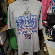 NFL Team Apparel Super Bowl XLVI New York Giants Champions T-Shirt LARGE Grey