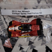 2015 Hot Wheels Voltage Spike Red and Yellow Die-Cast Car