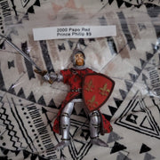 2000 Papo Red Medieval Action Figure w/Fleur Shield - Prince Philip Toy