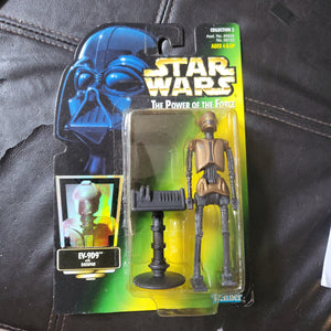 Star Wars Power Of The Force POTF EV-9V9 with Datapad Holo Green Card Action Figure