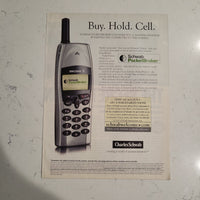 Charles Schwab PocketBroker Ericsson Cellphone Full Page Advertisement (2000)