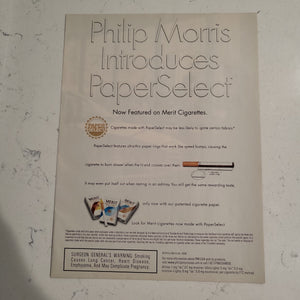 Philip Morris PaperSelect Magazine Advertisment for Merit Cigarettes (2000)