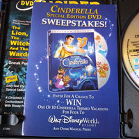 Walt Disney Cinderella Platinum 2 Disc DVD Edition slipcover and insert books