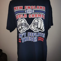 Gildan Large NFL New England Patriots 6x World Champions Blue Cotton T-Shirt