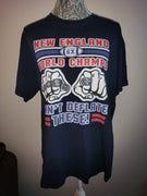Gildan Large NFL New England Patriots 6x World Champions Blue Cotton T-Shirt