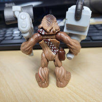 2011 Hasbro Star Wars LFL Galactic Heroes Chewbacca Figure Holding Weapons