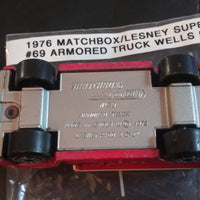1978 Matchbox Lesney Superfast #69 Armored Truck Red Wells Fargo Version