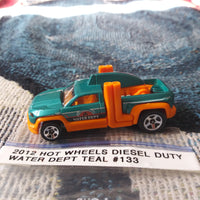2012 Hot Wheels #133 Diesel Duty Water Department Teal Variant Die-Cast Truck