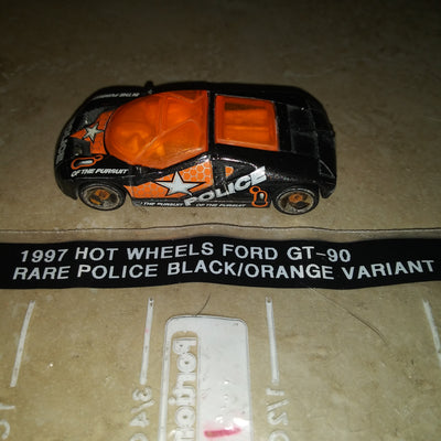 1997 Hot Wheels Ford GT-90 RARE Black & Orange Police Variant