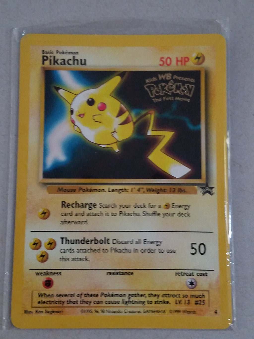 Pokemon - 1999 WB Black Star 1st Movie Pikachu Promo Card