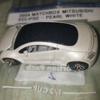 2004 Matchbox Mitsubishi Eclipse Pearl White Version