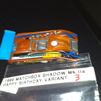1999 Matchbox Shadow MK IIa Happy Birthday Orange Variant Die-Cast Car