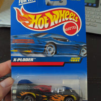 1999 Hot Wheels #1091 X-Ploder Black with Flames Sealed Car