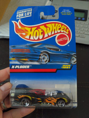 1999 Hot Wheels #1091 X-Ploder Black with Flames Sealed Car