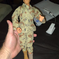 1996 GI Joe Army Infantry Brown Hair Desert Camo 12" Figure