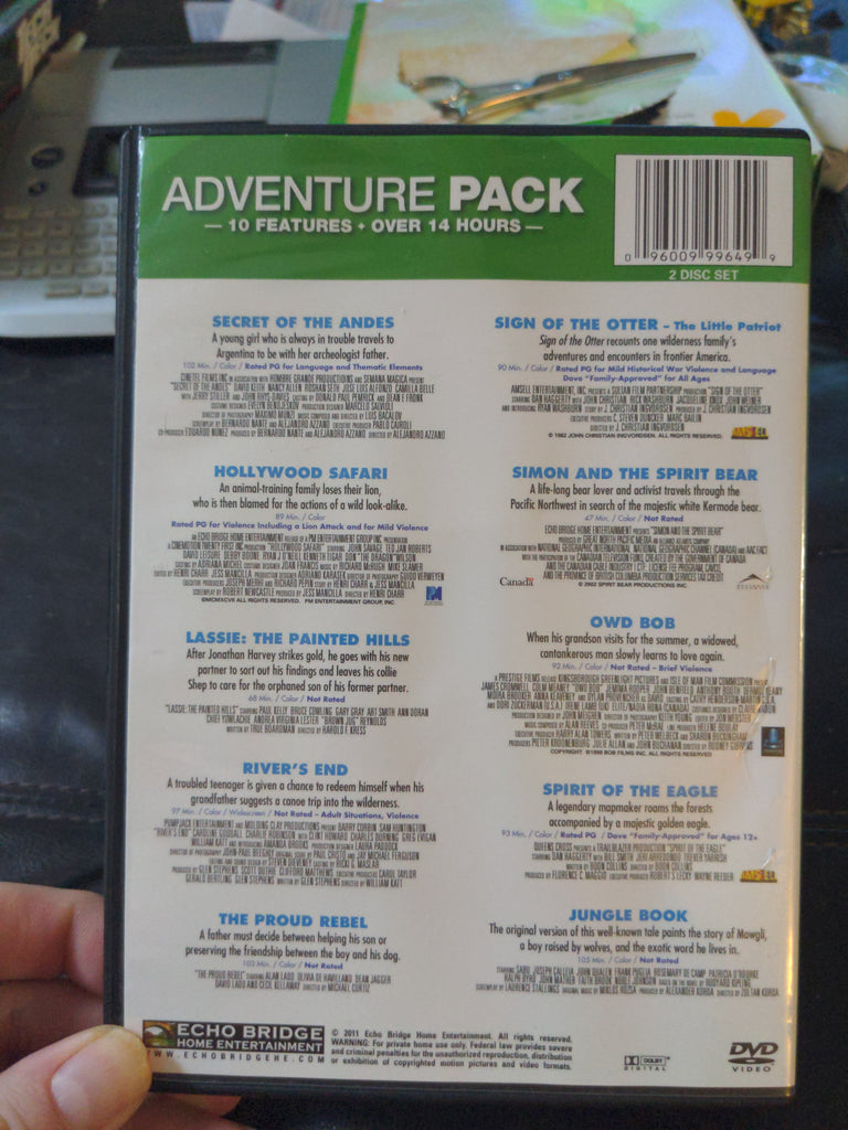 10 Movie Adventure Pack DVD - Jungle Book Safari Spirit Bear and More ...
