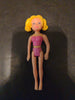 Polly Pocket Blonde Girl With Pigtails - Pink Bikini Toy Figure