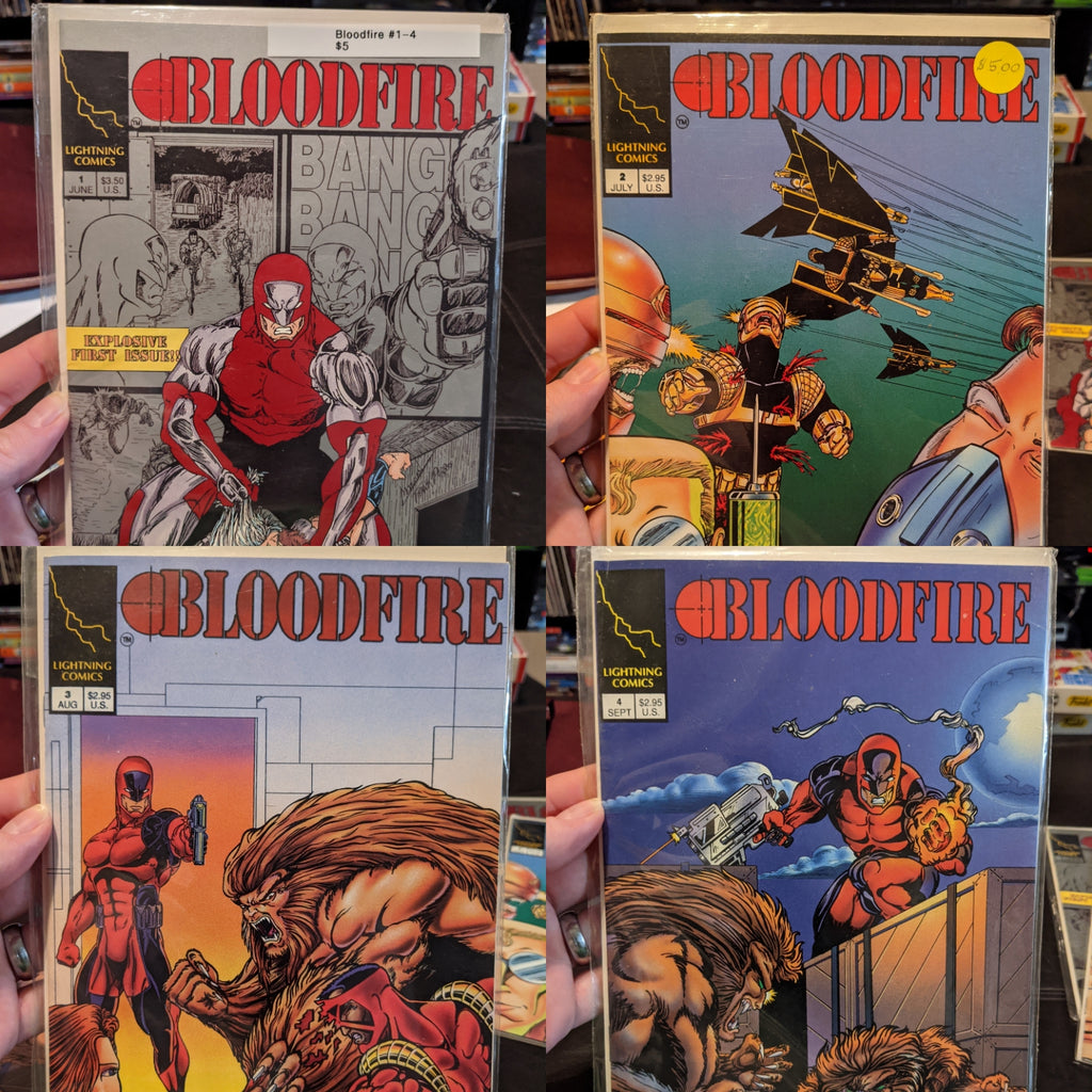Bloodfire #1,2,3 & 4 VF/NEAR MINT (1992) Lightning Comics
