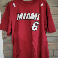 Adidas NBA Miami Heat #6 Lebron James Red XL T-Shirt