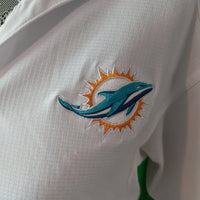 Miami Dolphins NFL Unisex Small White 3 Button Polo Shirt