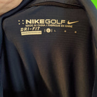Nike Golf Navy Blue WATT Dri-Fit Large Polo Shirt