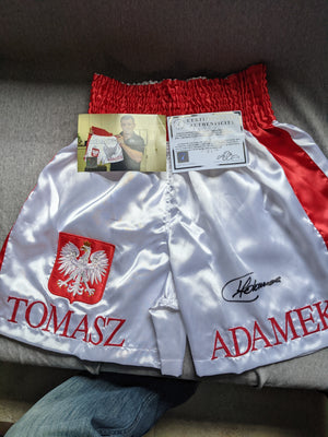 Tomasz Adamek Signed Boxing Trunks w/COA & Photo Proof