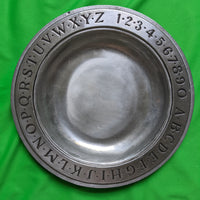 RWP Round Pewter Alpha Numeric Themed Plate
