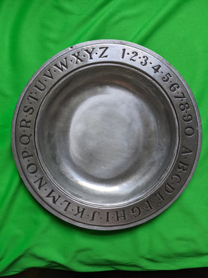 RWP Round Pewter Alpha Numeric Themed Plate
